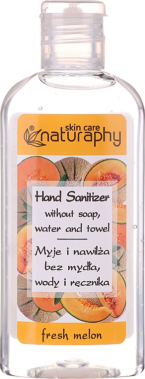 Спиртовой гель для рук с ароматом дыни - Naturaphy Alcohol Hand Sanitizer With Fresh Melon Fragrance (мини) — фото N1