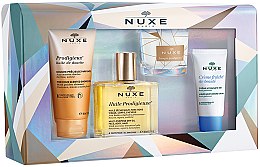 Духи, Парфюмерия, косметика Набор - Nuxe Prodigieux (shower oil/100ml + dry oil/100ml + f/cr/30ml + candle/70g)