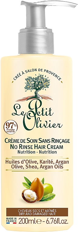 Крем-уход для волос с оливковым,аргановым и ши маслами - Le Petit Olivier Olive Karite Argan Creme De Soin