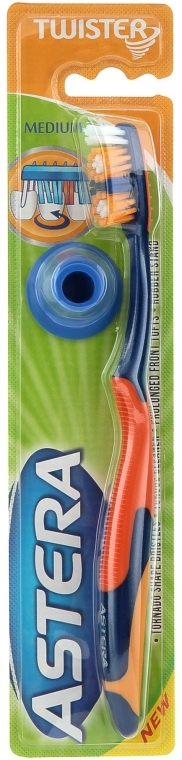 Зубная щетка средней жесткости, оранжевая - Astera Twister Toothbrush (Medium)