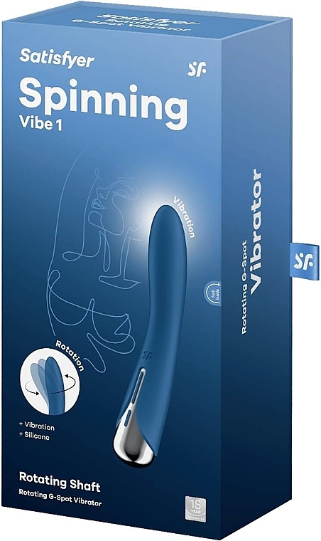 Вибратор для стимуляции точки G, синий - Satisfyer Spinning Vibe 1 Blue — фото N1