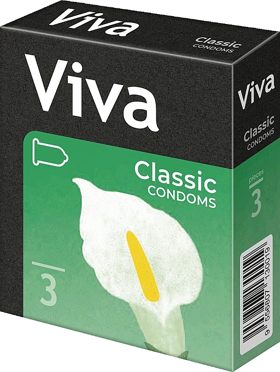 Презервативи латексні "Класичні", 3шт - Viva — фото N1