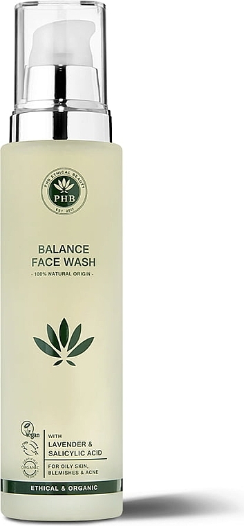 Ніжна пінка для вмивання для жирної та комбінованої шкіри обличчя - PHB Ethical Beauty Balance Face Wash — фото N1