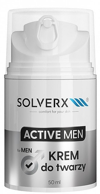 Охлаждающий крем для лица для мужчин - Solverx Active Men  — фото N1