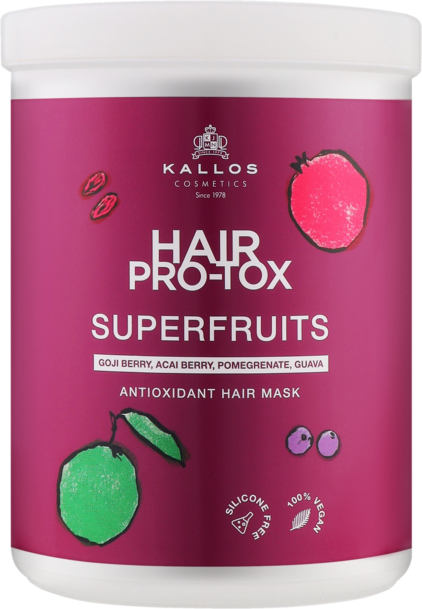 Крем-маска для волосся - Kallos Hair Pro-tox Superfruits Hair Mask — фото 1000ml