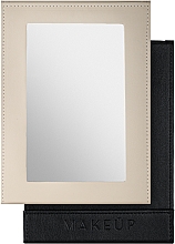 Зеркало-книжка косметическое, бежевое - MAKEUP Tabletop Cosmetic Mirror Beige — фото N4