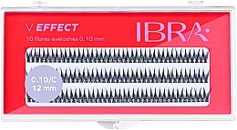Пучки ресниц "V эффект" С 0.10, 12 мм - Ibra 10 Flares Eyelash — фото N1