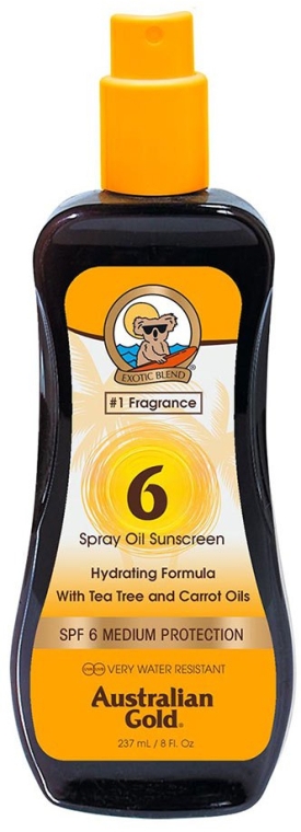 Спрей-масло для загара - Australian Gold Tea Tree&Carrot Oils Spray SPF6 — фото N1