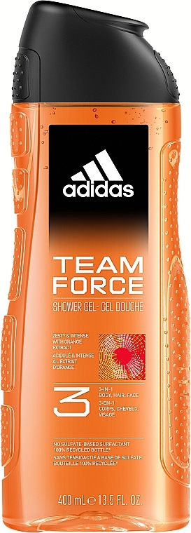 Adidas Team Force Shower Gel 3-In-1 - Гель для душа — фото N1