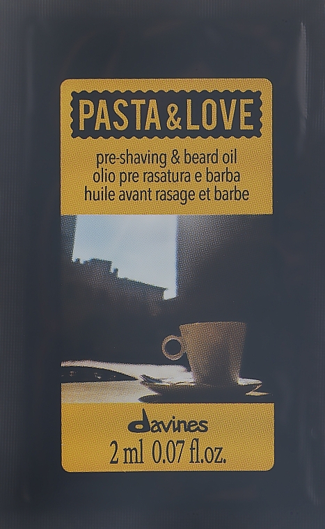 УЦЕНКА Масло для бритья + масло для бороды - Davines Pasta & Love Pre Shaving + Beard Oil (пробник) * — фото N1