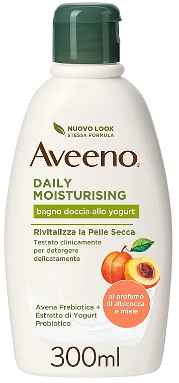 Гель для душу "Абрикоса й мед" - Aveeno Daily Moisturizing Yogurt Shower Bath — фото N1
