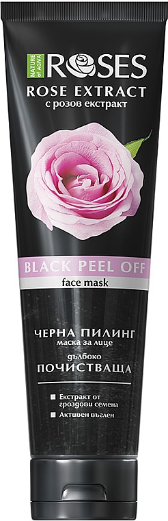 Черная маска-пилинг для лица - Nature of Agiva Roses Black Peel Off Face Mask