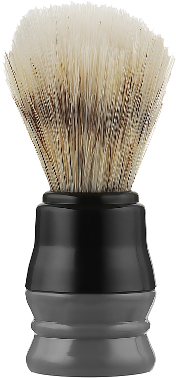 Помазок для бритья, пластмассовый, черно-серый - Inter-Vion — фото N1