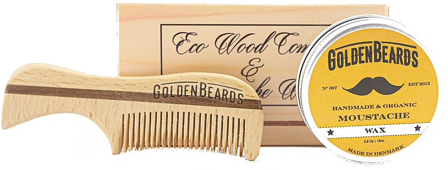 Набор - Golden Beards Moustache Wax Kit + Comb (wax/15 ml + comb) — фото N1