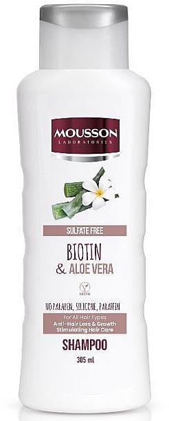 Шампунь від випадання волосся "Biotin & Aloe Vera" - Mousson Shampoo — фото N1