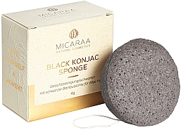 Спонж конняку з деревним вугіллям - Micaraa Black Konjak Sponge — фото N1