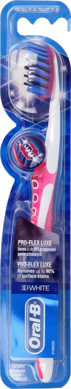 Зубная щетка, розовая - Oral-B Proflex 3D White Luxe 38 Medium — фото N1