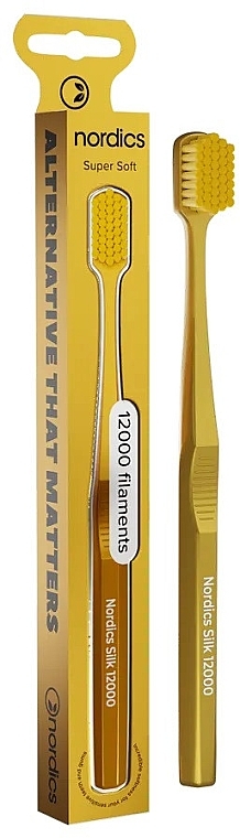 Зубна щітка Silk 12000 Gold, золотиста - Nordics Premium Toothbrush Ultra Soft — фото N1