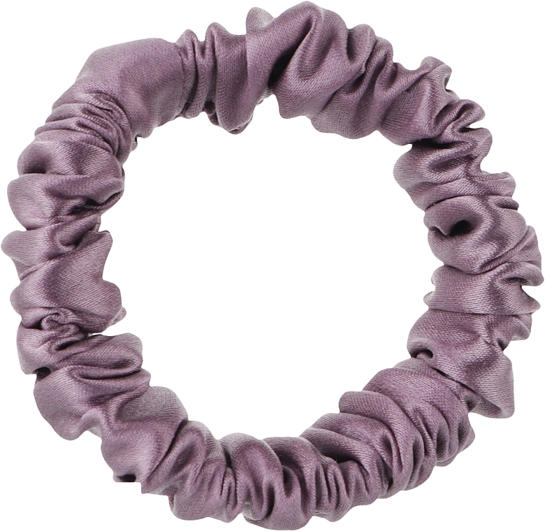 Резинка для волосся з натурального шовку тонка (вузька), рожева - ScrunchyUA — фото N1