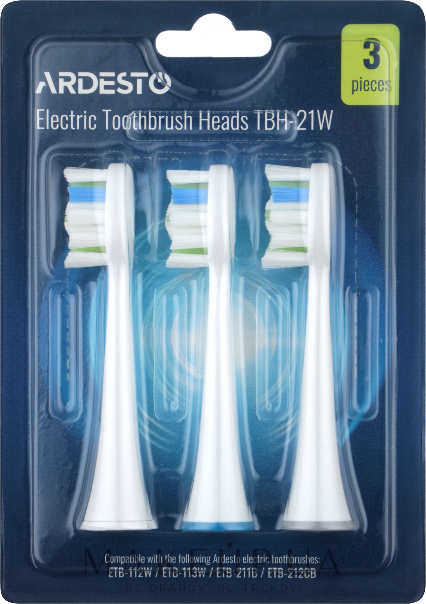 Насадка для электрических зубных щёток TBH-21W, белая - Ardesto — фото 3шт