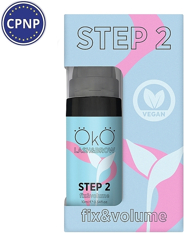 Средство для ламинирования ресниц и бровей, 10 мл - OkO Lash & Brow Step 2 Fix & Volume — фото N2