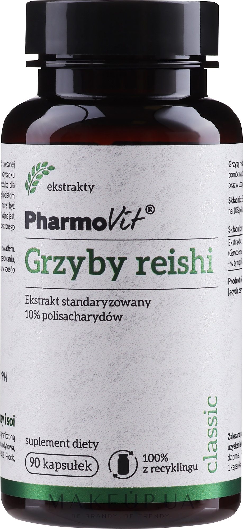 Дієтична добавка "Екстракт грибів Рейші" - PharmoVit Classic Grzyby Reishi Extract — фото 90шт