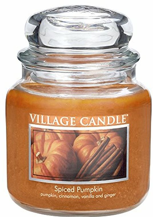 Ароматическая свеча в банке "Пряная тыква" - Village Candle Spiced Pumpkin — фото N1