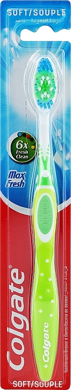 Зубная щетка, мягкая, зеленая - Colgate Max Fresh — фото N1