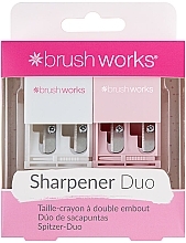 Набор точилок, белая и розовая - Brushworks Cosmetic Pencil Sharpener Duo — фото N1