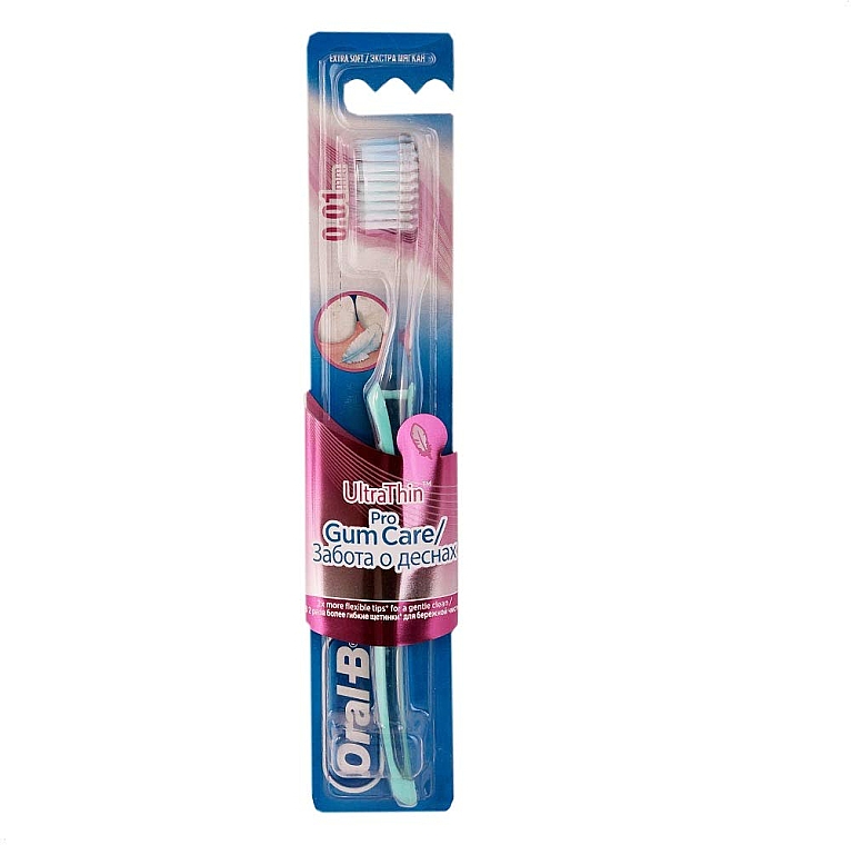 Зубна щітка, 0.01mm, блакитна - Oral-B Ultra-Thin Toothbrush Gum Protection — фото N1