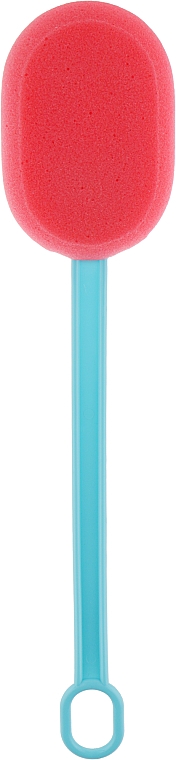 Мочалка банна з ручкою, синя з червоним - Inter-Vion — фото N2