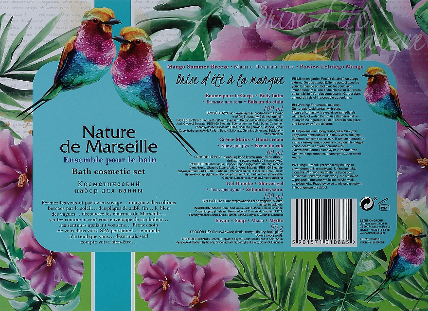 Набор "Манго бриз" - Nature de Marseille (b/balm/150ml + h/cr/60ml + sh/gel/100ml + soap/90g) — фото N3