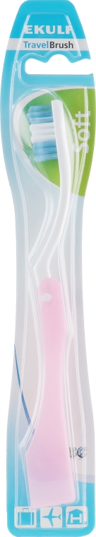Дорожна зубна щітка, рожева - Ekulf — фото N1