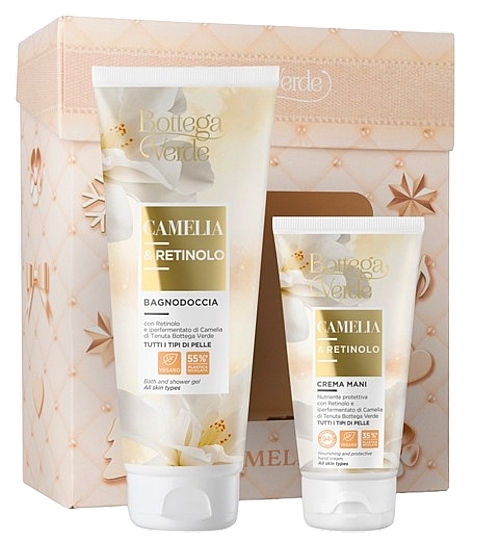 Набір - Bottega Verde Camellia And Retinol Gift Set (sh/gel/200ml + h/cr/75ml) — фото N1