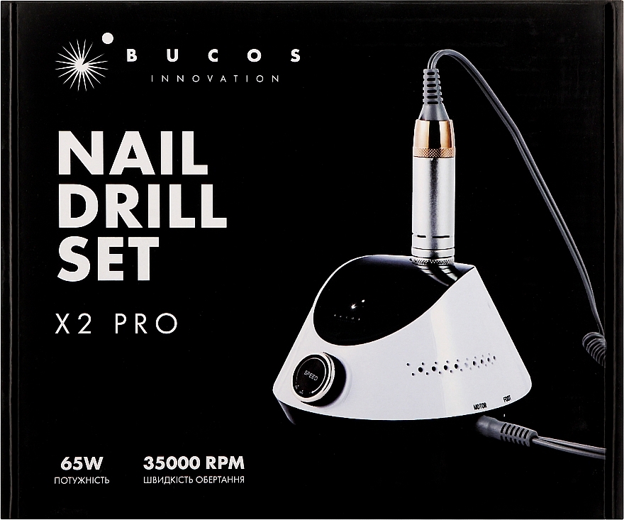 Фрезер для манікюру та педикюру, блакитний - Bucos Nail Drill X2 Pro Blue Ocean — фото N8