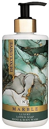 Рідке мило та гель для душу 2 в 1 «Мармур №3» - Dexclusive Luxury Lotion Soap Hand & Body Wash Marble №3 — фото N1