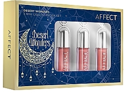 Духи, Парфюмерия, косметика Набор - Affect Cosmetics Desert Wonders 3 Mini Liquids Lipsticks Set (lipstick/3x1,8ml)