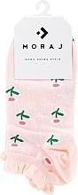 Парфумерія, косметика Бавовняні жіночі шкарпетки з квітковим візерунком, рожеві - Moraj