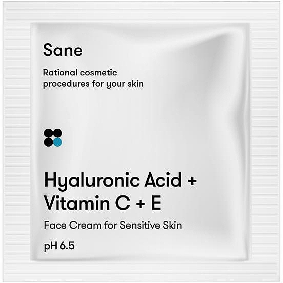 Крем для чутливої шкіри обличчя з гіалуроновою кислотою + вітамін С + Е