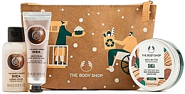 Парфумерія, косметика Набір - The Body Shop Nutty & Nourishing Shea Mini Gift (sh/gel/60ml + b/butter/50ml + h/cr/30ml + bag/1pcs)