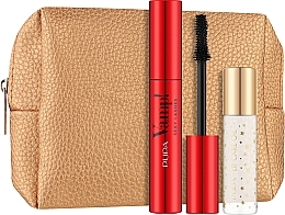 Набір - Pupa Vamp! Sexy Lashes & Lip Care Oil Kit (mascara/12ml + lip/oil/9.5ml + bag/1pcs) — фото N1