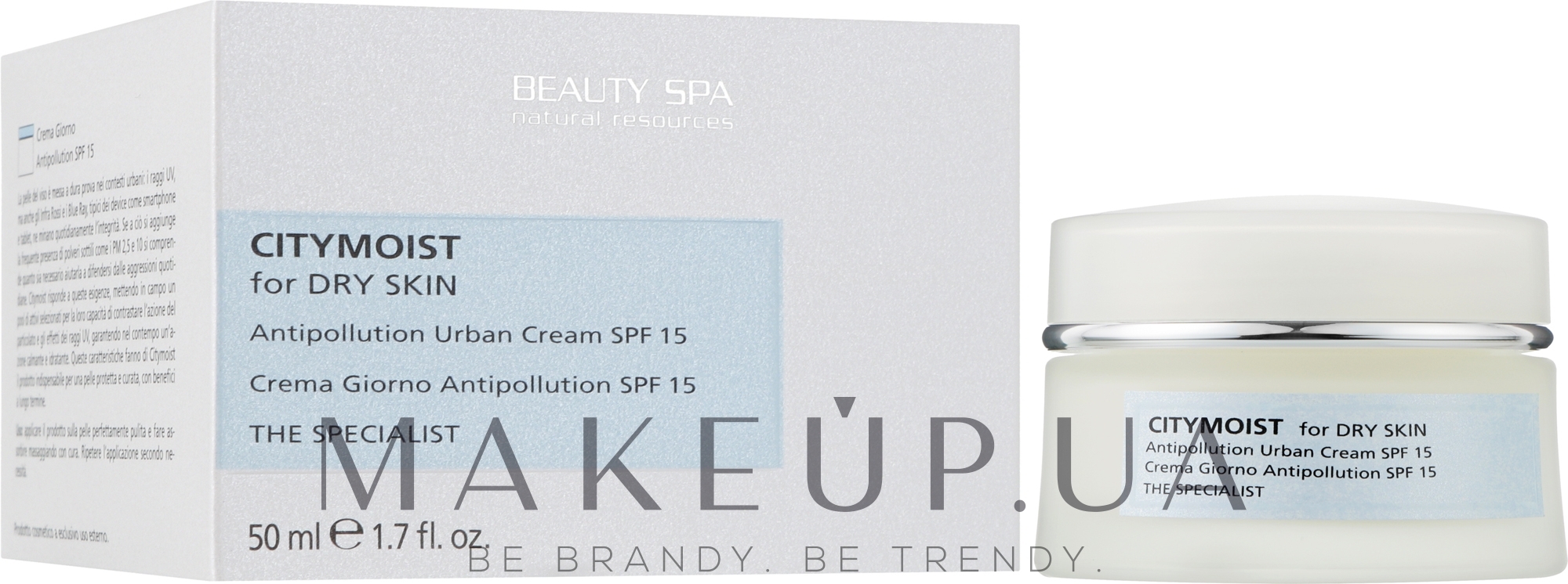 Защитный крем для сухой кожи лица - Beauty Spa The Specialist Citymoist Antipollution Urban Cream SPF 15 — фото 50ml