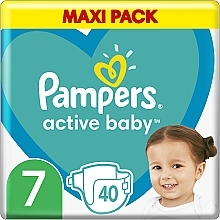Подгузники Active Baby 7 (15 + кг), 40 шт - Pampers — фото N1