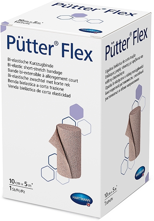 Биэластичные бинты, 10 см x 5 м - Hartmann PutterFlex — фото N1