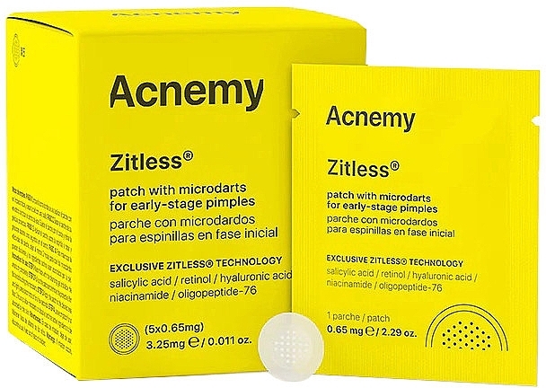 Пластир із мікроголками проти прищів на ранніх стадіях, 5 шт. - Acnemy Zitless Patch With Microdarts For Early-Stage Pimples — фото N1