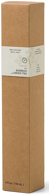 Наполнитель для аромадиффузора "Бамбук и зеленый чай" - Paddywax Eco Green Diffuser Refill + Reeds Bamboo & Green Tea — фото N1