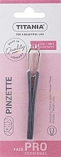 Пінцет прямий, з пластиковими ручками, 8 см, 1061/a, сірий - Titania — фото N1