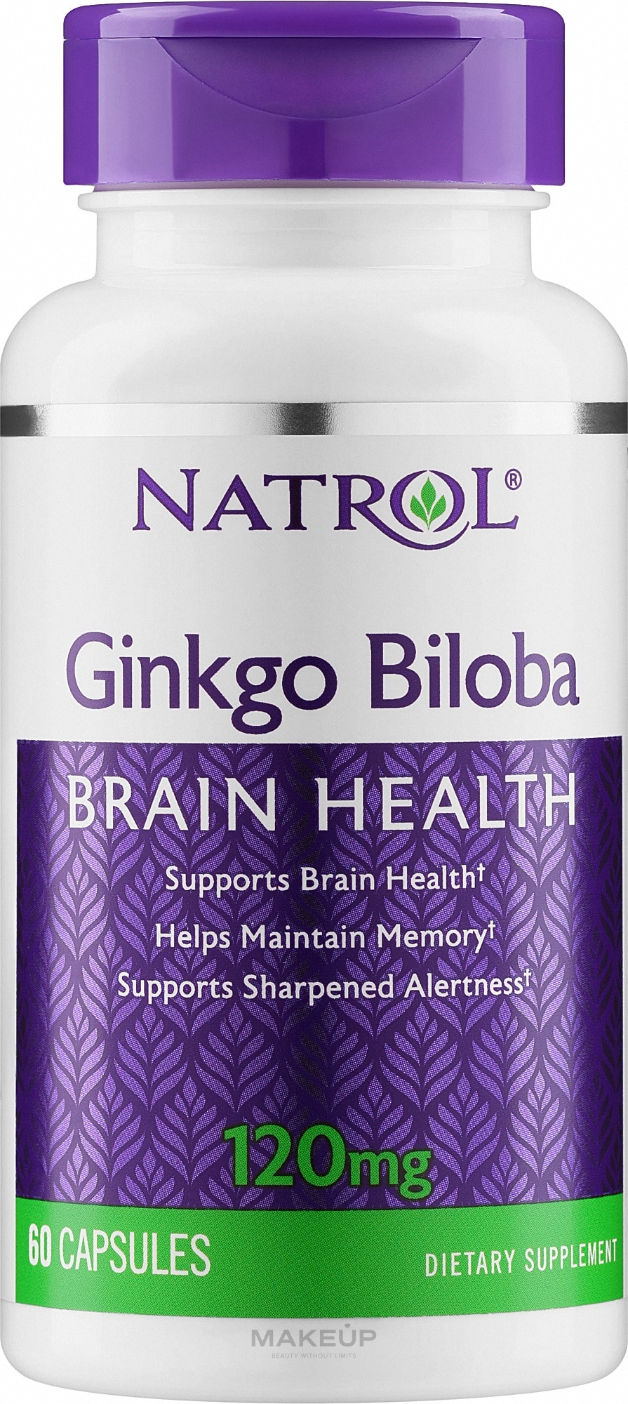 Гинкго Билоба, 120 мг - Natrol Ginkgo Biloba — фото 60шт