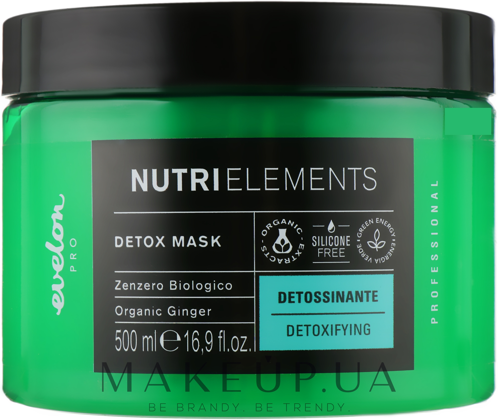 Маска для волос - Parisienne Italia Evelon Pro Nutri Elements Detox Mask Organic Ginger — фото 500ml