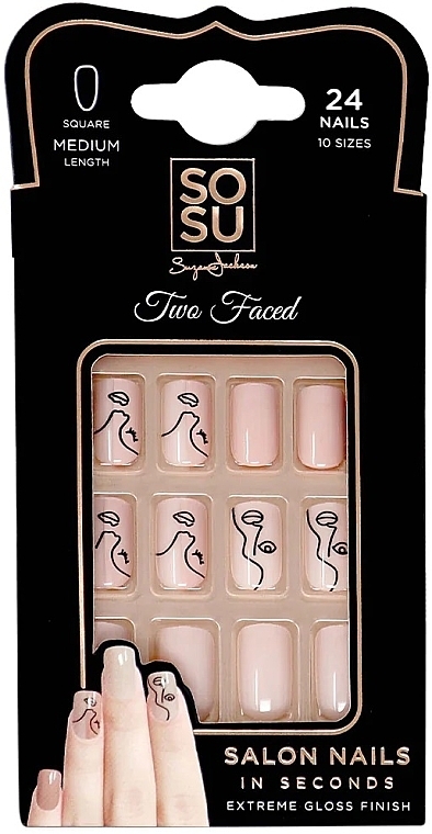 Набор накладных ногтей - Sosu by SJ Salon Nails In Seconds Two Faced — фото N1